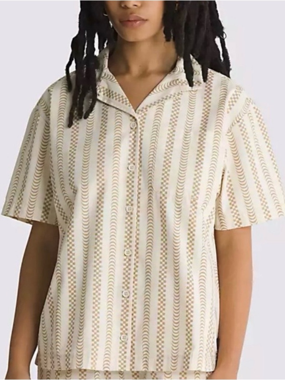Vans x Spitfire Wheels Beige Short Sleeve Polo Shirt M